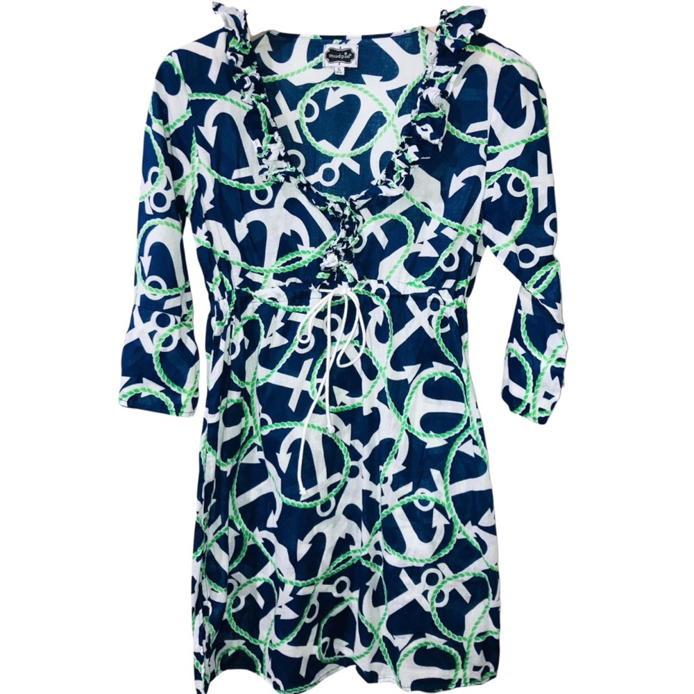 *5 for $25!* Mud Pie Anna Bell Anchors Aweigh Cover Up Nautical Sailor Cruise S - Picture 2 of 5